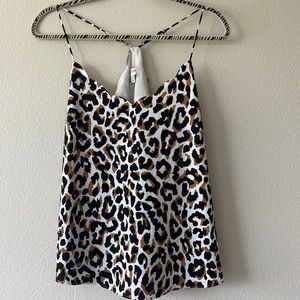Jcrew Scallop Racerback Tank cheetah print